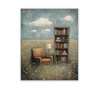 CRAFTYMELODY Affiches Murales Vintage Imprimées sur Le Thème des Champs de Fleurs Style Rustique Art Urbain Décoration Intérieure 11x13.8(5) cm ((1) Pouce) sans Cadre.