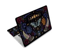 CRAFTYMELODY Autocollant pour Ordinateur Portable en Vinyle PVC avec Citation Protection Imperméable et Résistante aux Rayures Motif Papillon Bohème. Protection pour Ordinateur Portable Style Bohème.