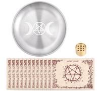 CRAFTYMELODY Bol D'Offrande Rond Plateau de Rituel de Dévotion avec 12 feuille de Vélin et 1 porte Encens Plateaux de Décoration pour la Purification Porte Bougie