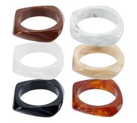 CRAFTYMELODY Bracelet Jonc en Résine Acrylique 6 couleurs Large Géométrique Irrégulier Style Punk 6cm X 6.8mm Lavande Blanc Rouge Noir Mocassin