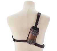 CRAFTYMELODY Épée Médiévale en Similicuir Marron Réglable Porte Épée Rapière Fourreau de Chevalier Poignard avec Sac Accessoires en Alliage de Fer