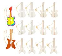 CRAFTYMELODY Kit de Loisirs Créatifs : 12 guitare en Bois Brut (6 styles Tailles Variées) Pendentifs Guitare et Ukulélé à Découper pour le Dessin la Pyrogravure et la Décoration
