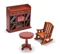 CRAFTYMELODY Lot de 15 accessoires de meubles miniatures, 7 styles, maison de sorcières magiques, mini livres, armoire, table, chaise pour décoration de scène miniature