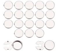 CRAFTYMELODY Lot de 20 cache-boutons en laiton platine | Boutons de manchette ronds plats, accessoires de vêtements, décoration de chemises d'affaires, accessoires de vêtements