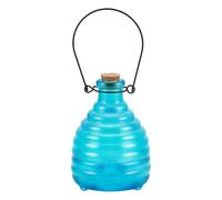 CRAFTYMELODY Lot de 3 pièges à guêpes en verre - Bleu - À suspendre - Réutilisables - Avec crochet en acier - Étanche - Pour les abeilles et les mouches