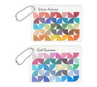 CRAFTYMELODY Lot de 4 modèles d'analyse des couleurs - 2 couleurs - Palette saisonnière - 12 saisons - Modèle d'analyse des couleurs - Cartes de vêtements - Porte-clés en acrylique transparent