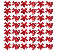 CRAFTYMELODY Lot de 42 boucles d'oreilles à clip en laiton rouge avec nœud papillon non percé, boucles d'oreilles mignonnes sans perçage, pour femme, cadeau d'anniversaire, de Saint-Valentin
