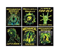CRAFTYMELODY Lot de 6 affiche Murale Cyberpunk Représentant un Groupe de Rock Vert Fluo Décoration Murale Œuvres D'Art pour la Maison 12x16(1) cm Sans Cadre