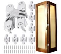 CRAFTYMELODY Lot de 8 charnières cachées en acier inoxydable platine pour portes de placard à 180 degrés avec vis
