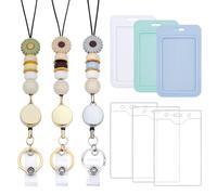 CRAFTYMELODY Lot de 9 cordons Rétractables en Silicone avec Perles Florales et Chaîne