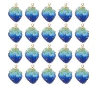 CRAFTYMELODY Pendentif en Forme de Bourgeon de Fleur 20 pièce Breloque en Laiton Fleur Violette Moyenne en Résine avec Perles de Verre Élégantes pour la Fabrication de Bijoux