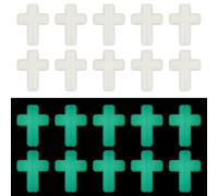 CRAFTYMELODY Perles en Acrylique Transparentes et Lumineuses 100g Croix Phosphorescentes Perles D'Espacement Crucifix en Vrac pour la Fabrication de Bijoux 16x12x4.5mm