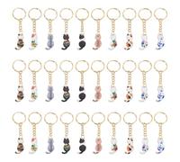 CRAFTYMELODY Porte Clés Chat 10 style 30 pièces Breloques de Sac à Main en Alliage Émaillé Pendentif de Sac Breloques de Voiture Accessoire de Décoration pour Femmes