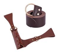 CRAFTYMELODY Porte Épée Médiéval en Similicuir avec Ceinture Porte Épée Réglable Marron Porte Fourreau de Rapière Ceinture avec Accessoires en Alliage Doré