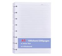 CRAFTYMELODY Recharges de Cahier à Anneaux A100 à Feuilles Mobiles (8 feuille) Papier à Disques Recharges pour Classeur à Disques Feuilles Détachables Intercalaires pour Agenda Accessoires