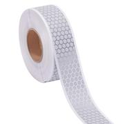 CRAFTYMELODY Ruban Adhésif Réfléchissant en Vinyle Thermocollant de 20 m Autocollant Lumineux Réfléchissant Haute Visibilité 1cm Thermocollant pour Vêtements Patchs Hexagonaux en Tissu