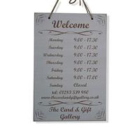 Craf'u HORAIRES D'OUVERTURE Plaque en Bois Personnalisée Panneau de Porte Magasin Ouvert FERMÉ Cœur