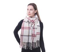 CRAGGI Hope Signature Check Scarf Écharpe à Carreaux, Cream, 160cm x 55cm Femme