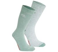 Craghoppers - Nosilife Travel Twin Pack Socks - Chaussettes de randonnée - EU 43-47 - soft grey marl / lichen green