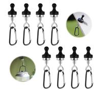 Cragmut 8 Pièces Crochets Magnétiques Ronds en Plastique, Camping, Multifonctionnels, Noirs, Amovibles