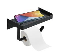 Cragmut Porte Papier Toilette, Support Papier Toilette en Acier Inoxydable Porte Papier Toilette Mural sans Perçage Porte-Rouleau de Papier Toilette avec 2 Méthodes de Montage, Noir