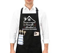 Crahalen Cadeau Crémaillère,Idée Cadeau Crémaillère,Cadeau Cremaillere Maison,Cadeau Couple Original,Cadeau Maison,Cadeau Nouvelle Maison Tablier Cuisine Tablier Barbecue