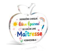 Crahalen Cadeau Maitresse D'école,Merci Maitresse Cadeau,Cadeau Fin Danne Maitresse,Cadeau Personnalisé Maitresse,Cadeau Aesh D'école Fin D'année,Cadeau Directrice D'école Acrylique