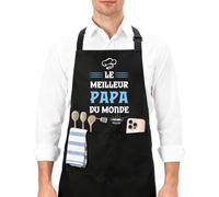 Crahalen Cadeau Papa,Cadeau Fete Des Peres,Idee Cadeaux Papa Anniversaire Noel Cadeaux Pere Original Personnalisé Tablier Cuisine Homme Tablier Barbecue Homme