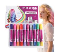 Craie Capillaire Lavable pour Filles - 10 Couleurs Craies Colorantes pour Cheveux,Marqueurs Temporaires Lavables Kit Maquillage Jouet Amusant Pour Filles Adultes Cosplay