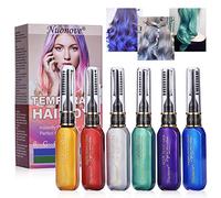 Craie Cheveux, Coloration Cheveux Temporaire, Crème Colorant De Cheveux Mascara de Teinture Hair Dye,6 pcs temporaire non toxique Coloration Fête des Adultes et Cosplay