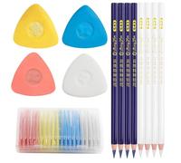Craie Couture, 20 Pcs Crayon Couture Triangle + 8 Pcs Crayon À Coudre, Craie Couture Colorées, Craie Couture Tissu, Crayon Couture Tissu Effacable pour Divers Tissus et Cuirs Tailleurs Marquage Couper