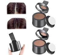 Craie de cheveux, mascaras capillaires, 2pcs Root retouche poudre poudre des cheveux pour les femmes brun foncé ＆ Perte de cheveux brun clair Eau correcteur et sueur résistante à la poudre des cheveu