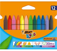Craie de cire triangulaire BIC Plastidecor Triangle, étui de 12 pièces