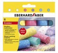 Craie de trottoir pailletée, étui carton de 6