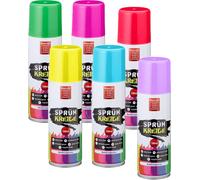 Craie en spray soluble dans l'eau boîte de 100 ml - set de 6 - craie en spray en 6 couleurs différentes - craie liquide spray de marquage lavable