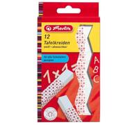 herlitz - craie pour tableau, blanc, étui en carton de 12 gainée de papier, carrée, non-taillée (08648107-003) Blanc G