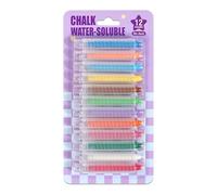 Craie pour tableau noir - Jouet d'extérieur avec écriture liquide avec peu de poussière, 12 couleurs | Craie scolaire avec pochettes | Pour Ardoise trottoir Peinture leçons d'écriture