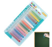 Craie Sans Poussière,12 Couleurs Sans Poussière, Écriture Douce, Jouets Extérieur - Craie Scolaire avec Porte-Craies Protecteurs | pour Garçons et Filles, Dessin sur Tableau et Trottoir, Écriture,