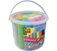 Craies pour trottoir seau de 22 pcsSES Creative Multicolore, 2 an(s), Garçon/Fille, 22 craies de 8 couleurs différentes (1 craie de trottoir noire incluse !), 22 pièce(s), Seau