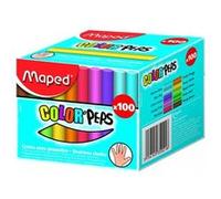 Craies scolaires Maped - Boîte de 100 craies couleurs assorties sans poussière G