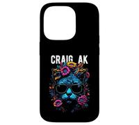 Craig Alaska Chat Portant des Lunettes de Soleil et des Fleurs Coque pour iPhone 14 Pro
