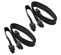 CRAKES Câble d'alimentation ATX CPU 8 Broches Mâle vers Double PCIe 2 X 8 Broches (6+2) Mâles pour Alimentation Modulaire (60 Cm + 20 Cm)