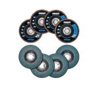 CRALY Lot de 20 disques à lamelles de 11,4 cm, arbre de 2,2 cm, grain 40/60/80/120, disque abrasif T27 en oxyde de zirconium de qualité supérieure pour meuleuse d'angle, meule abrasive de qualité pour