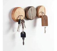 Craman Cercle magnétique en bois de chêne en forme de pierre porte-couteau, porte-clé mural (dark)