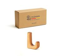 Craman crochet porte-serviette en bois autocollant en chêne - pour carreaux en céramique, patère/crochet de cuisine, style moderne, déco & idée cadeau, HSA, Made in Germany