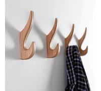 Craman Un crochet - Crochet mural en chêne « Corne » | Porte-manteau en bois moderne Support mural décoratif