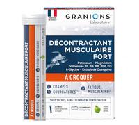 Granions Décontractant musculaire fort à croquer – Mg, K, Vit B6 – 30 comp. goût pomme