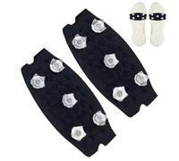 Crampon Neige Et Glace pour Chaussure, Pointes De Chaussures À Glace, Rampons Antidérapants, Paire De Poignées en pour Pointes La Neige Et d'hiver, avec 5 Crampons en Acier