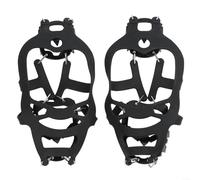 Crampons à glace à 18 dents avec corps en silicone et pointes en acier au manganèse - Crampons pour randonnée, escalade, marche sur neige et utilisation en extérieur (taille M (37-42) noir)