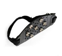 Crampons à glace à 7 dents pour chaussures avec sangles réglables, conçus pour un ajustement sûr et une traction fiable pendant la randonnée d'hiver et pour les promenades enneigées (1 paire noir)